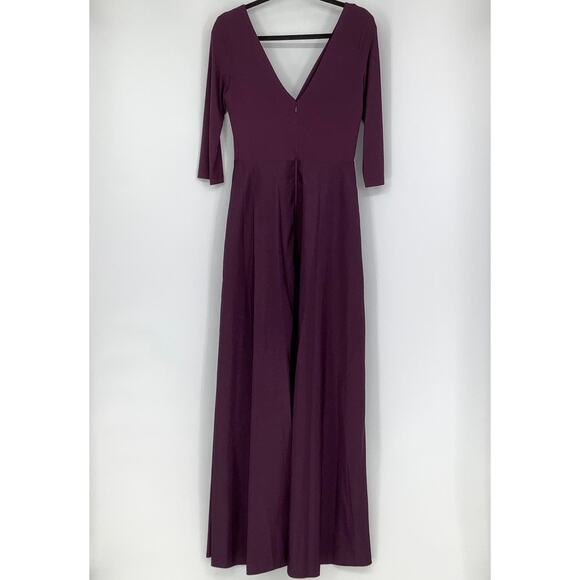 NEW! Alfred Sung Size 8 3/4 Sleeve Dress Purple Maxi Aubergine $229 msrp J2-19 - Picture 4 of 12